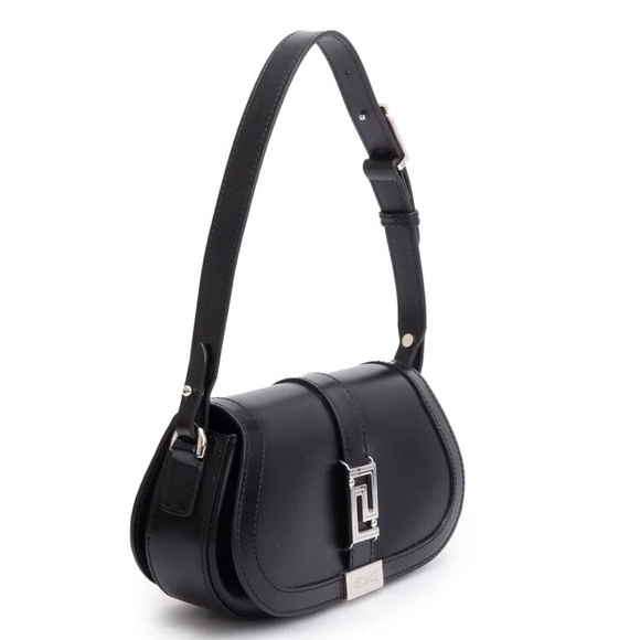 Authentic VERSACE Black Calf Leather Mini Greca Goddess Shoulder Bag - Picture 2 of 11